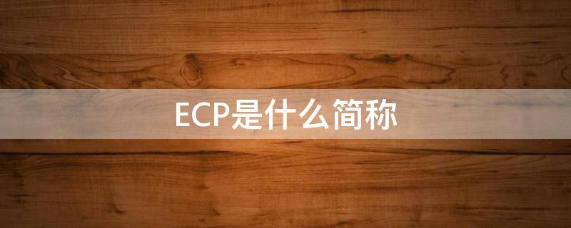 ECP是什么简称 ECP的缩写什么意思