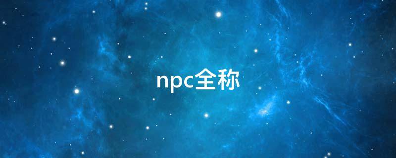 npc全称 npc全称英语