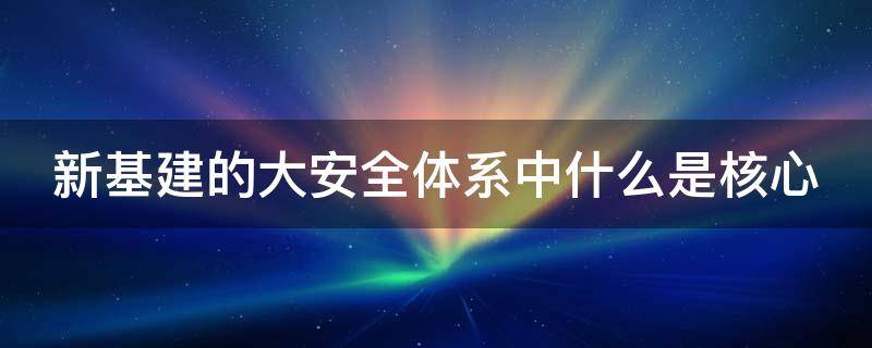 新基建的大安全体系中什么是核心 新基建的技术大安全体系包括哪些方面内容