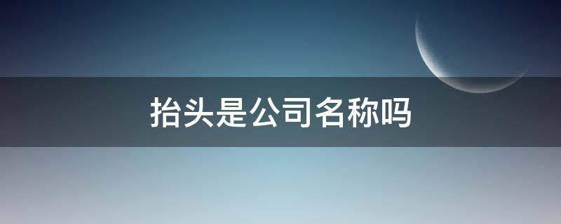 抬头是公司名称吗（发票抬头是公司名称吗）