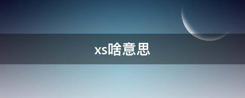 xs啥意思（网上说XXS是什么意思）