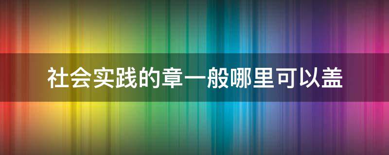 社会实践的章一般哪里可以盖（社会实践可以盖哪些章）