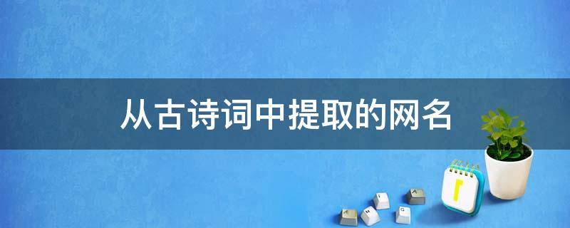 从古诗词中提取的网名 从古诗中提取出来的网名