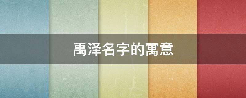 禹泽名字的寓意（禹泽名字的寓意怎么样）