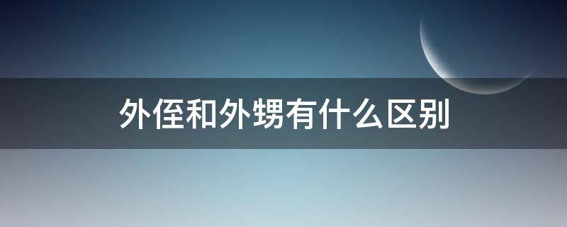 外侄和外甥有什么区别 外甥和外侄一样吗