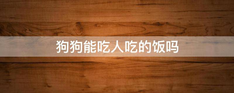 狗狗能吃人吃的饭吗 狗狗吃人吃的饭会怎么样