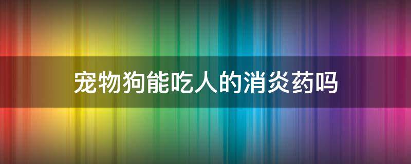 宠物狗能吃人的消炎药吗 狗能吃人的消炎药么