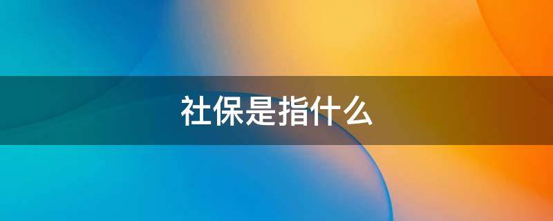 社保是指什么 通常说的社保是指什么