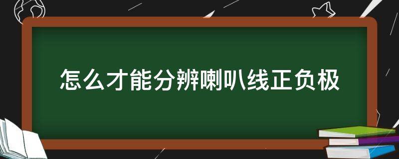 怎么才能分辨喇叭线正负极 怎么区分喇叭线正负极