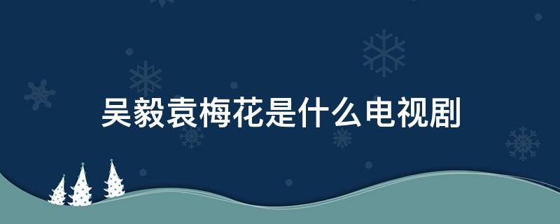 吴毅袁梅花是什么电视剧 电视剧吴毅袁梅花是什么电视剧