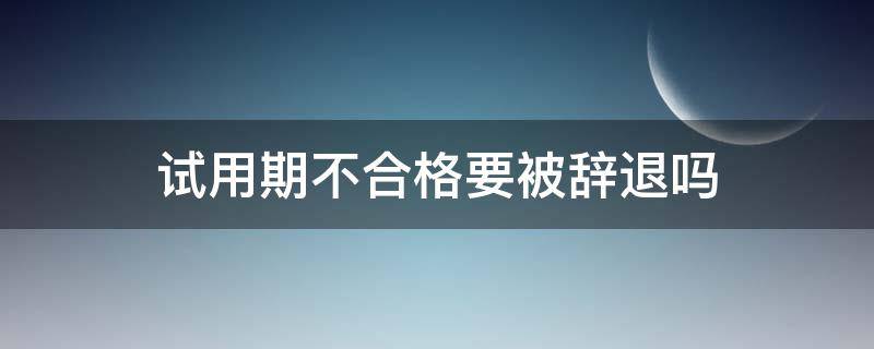 试用期不合格要被辞退吗（试用期不合格会被辞退吗）