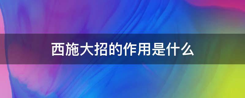 西施大招的作用是什么（西施的大招是干嘛的）