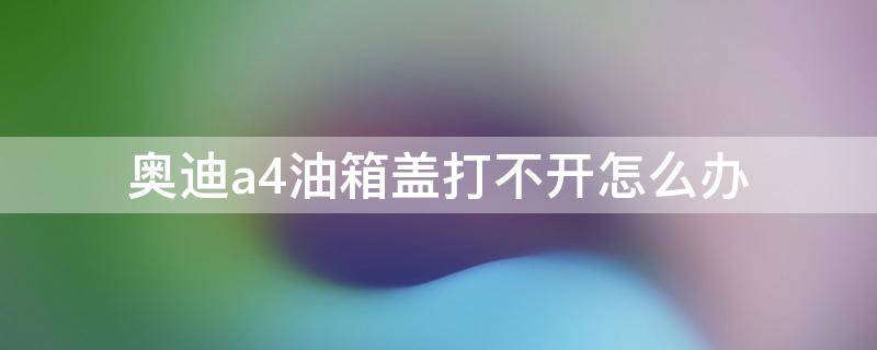 奥迪a4油箱盖打不开怎么办 奥迪a4加油盖打不开