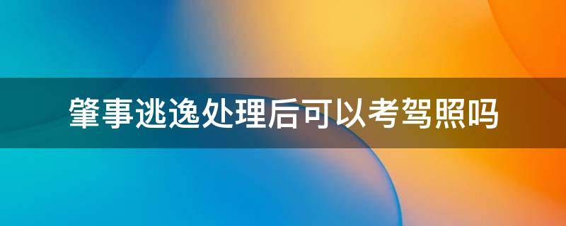 肇事逃逸处理后可以考驾照吗 肇事逃逸有什么办法可以重新考取驾照