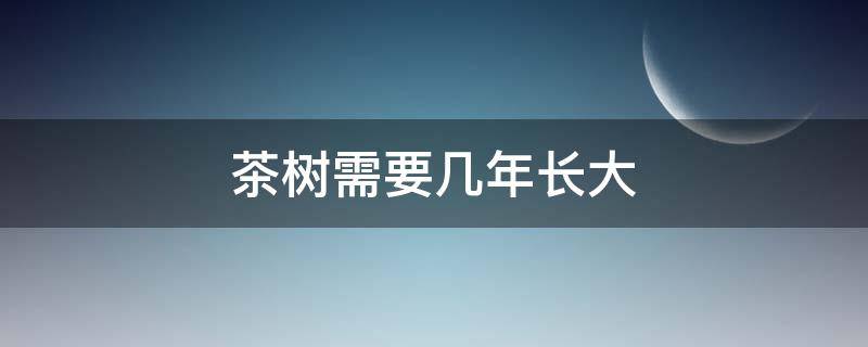 茶树需要几年长大 茶树几年能长成