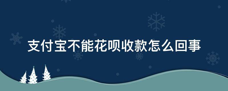 支付宝不能花呗收款怎么回事 支付宝不能花呗收款了怎么回事