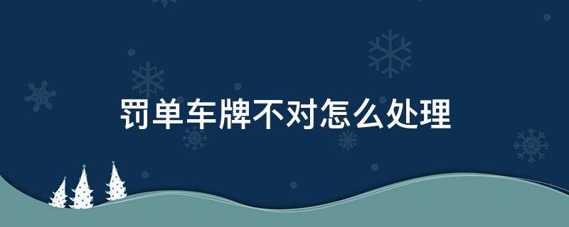 罚单车牌不对怎么处理 交警罚单车牌写错怎么办