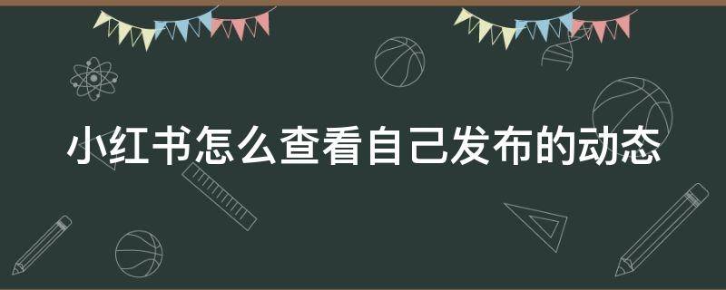 小红书怎么查看自己发布的动态 小红书怎么查看自己发布的动态内容