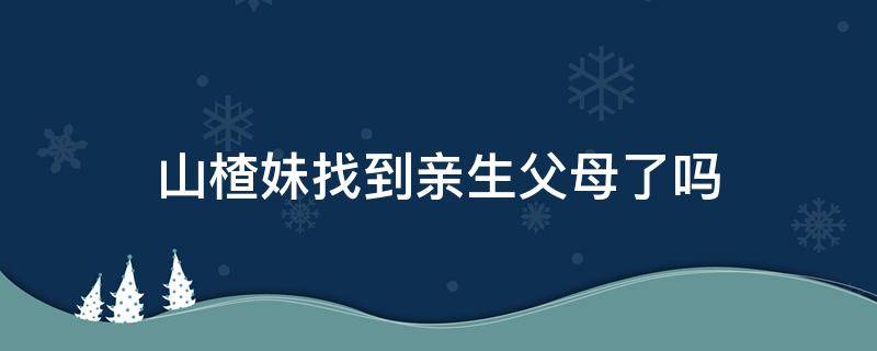 山楂妹找到亲生父母了吗 山楂妹找到家了吗