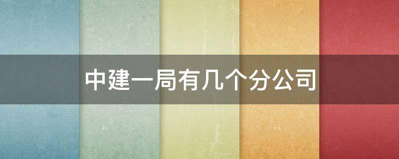 中建一局有几个分公司（中建一局有几个分公司那里人最多）