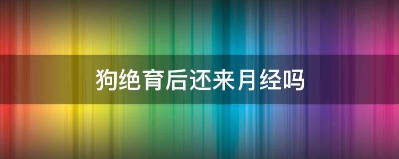 狗绝育后还来月经吗 绝育后的狗还会来月经吗