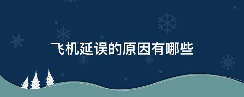 飞机延误的原因有哪些（飞机延误的原因有哪些 油量）