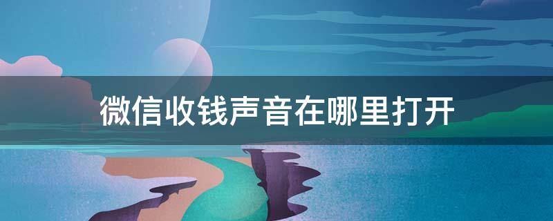 微信收钱声音在哪里打开 微信在哪里开启收钱声音的