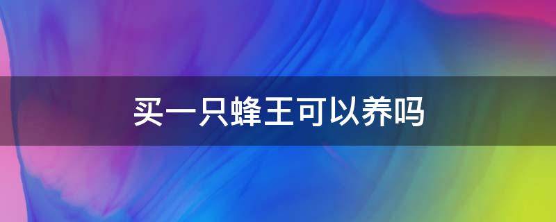 买一只蜂王可以养吗 买一只蜂王可以繁殖吗