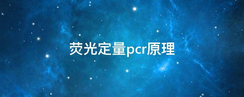 荧光定量pcr原理（sybr green荧光定量pcr原理）