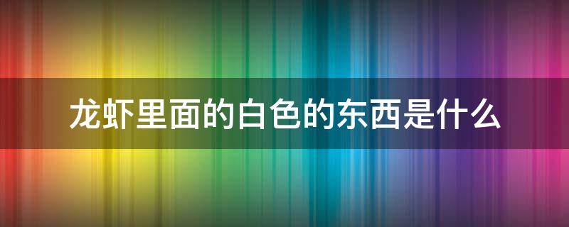 龙虾里面的白色的东西是什么 龙虾里的白色物体是什么