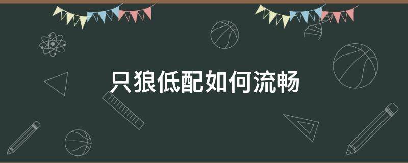 只狼低配如何流畅（只狼低配如何优化）