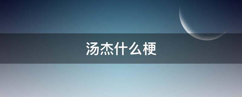 汤杰什么梗（汤杰为什么叫汤神永远的杰）