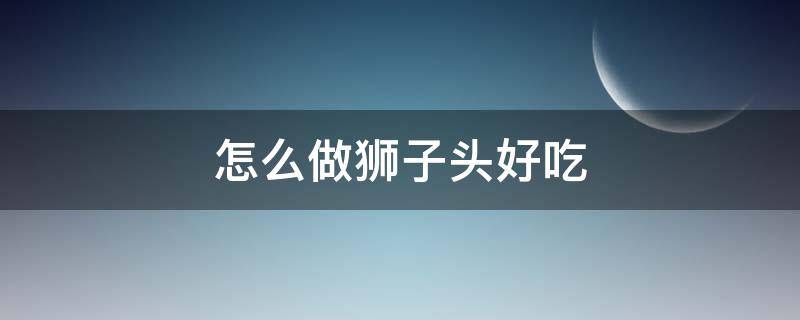 怎么做狮子头好吃 狮子头怎么做才好吃?