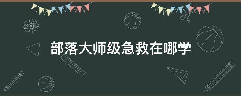 部落大师级急救在哪学 部落大师级急救任务多少级接