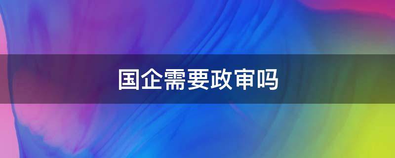 国企需要政审吗 地方国企需要政审吗