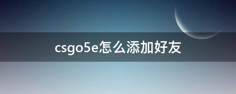 csgo5e怎么添加好友（csgo五e怎么加好友）