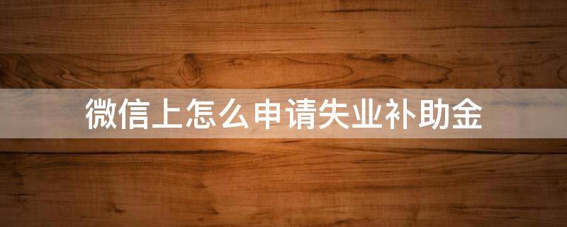 微信上怎么申请失业补助金（微信上怎么申请失业补助金2021）