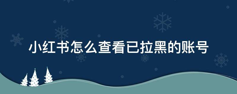 小红书怎么查看已拉黑的账号 小红书拉黑的人还能搜索到我的账号吗