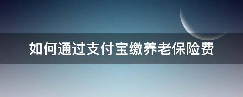 如何通过支付宝缴养老保险费 养老保险支付宝怎么缴费