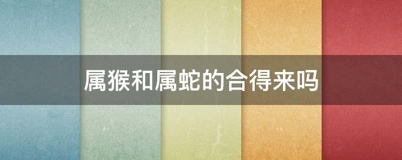 属猴和属蛇的合得来吗（属蛇和属猴的结合会怎么样）