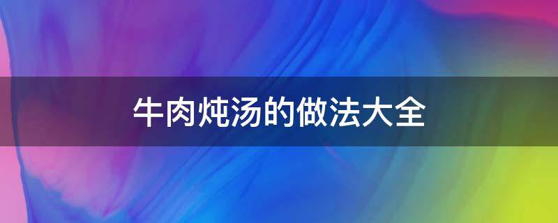 牛肉炖汤的做法大全（牛肉汤的做法）