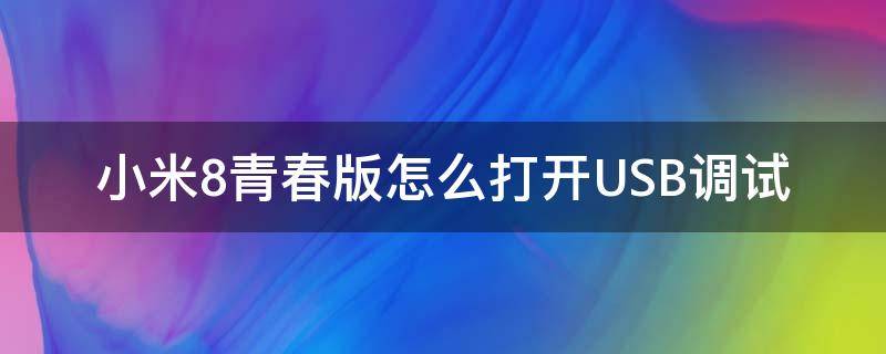 小米8青春版怎么打开USB调试（小米8青春版如何开启usb调试）