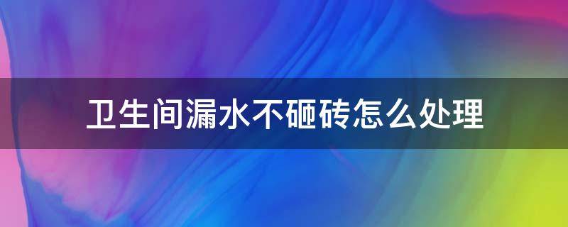 卫生间漏水不砸砖怎么处理 卫生间漏水不砸砖怎么处理多少钱