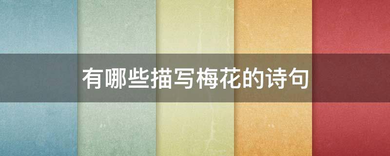 有哪些描写梅花的诗句（有哪些描写梅花的诗句小学）