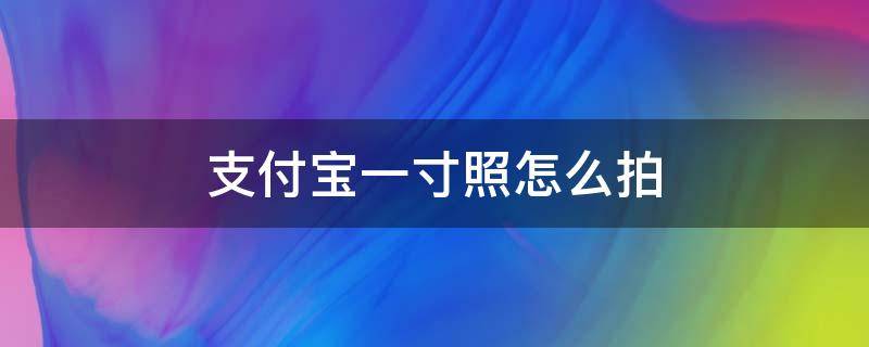 支付宝一寸照怎么拍 支付宝自拍一寸照怎么照