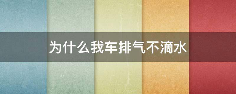 为什么我车排气不滴水 车排气不滴水正常吗
