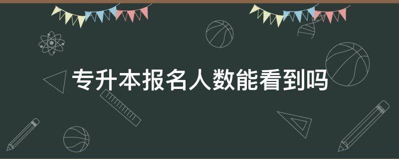 专升本报名人数能看到吗 专升本报名结束能看到报名人数吗