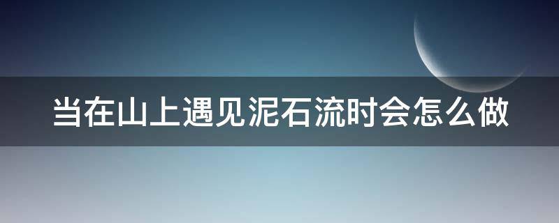 当在山上遇见泥石流时会怎么做 在山上遇泥石流应该怎么办
