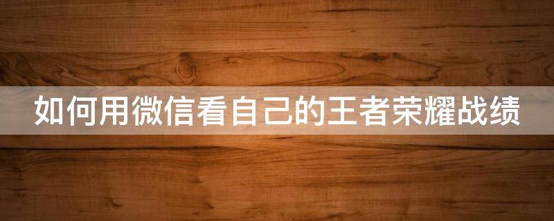 如何用微信看自己的王者荣耀战绩（如何用微信看自己的王者荣耀战绩记录）