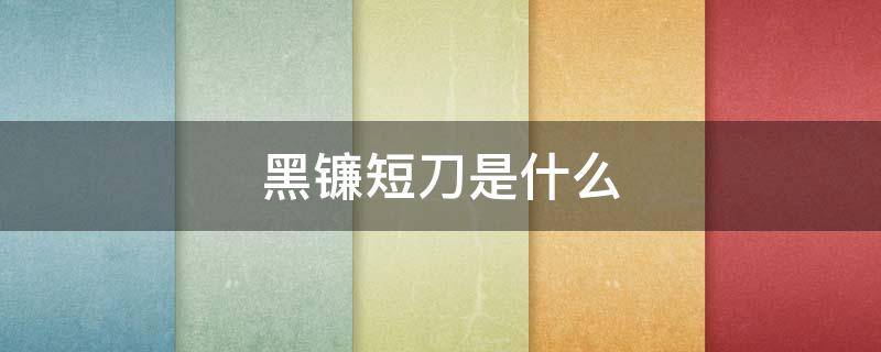 黑镰短刀是什么（黑镰短刀是什么式神哪里多阴阳师）